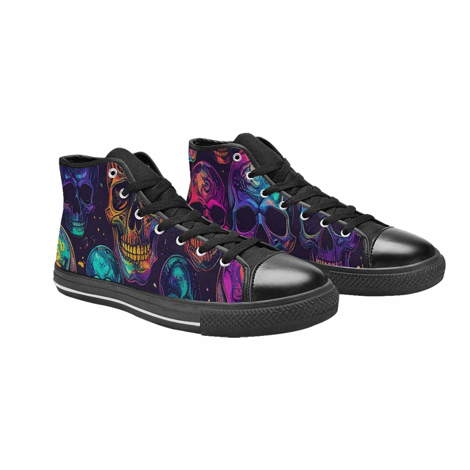 MEN'S Galaxy Skulls High Top Canvas Surreal Custom Sneakers