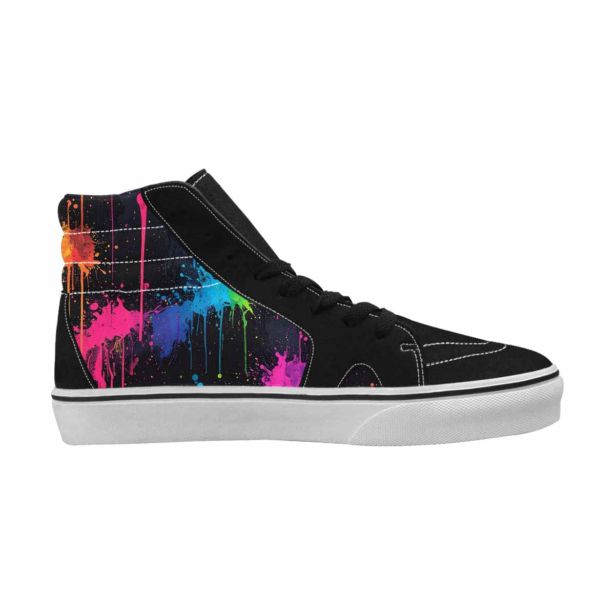 WOMEN'S Paint Splatter High Top Canvas Vibrant Chaos Sneakers