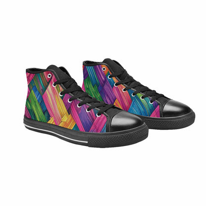 MEN'S Polysexual Flag Color High Top Canvas Wallpaper Art Sneakers