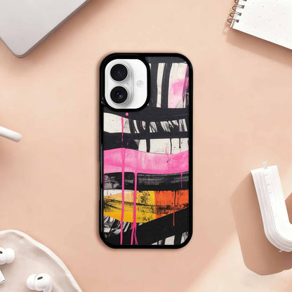 iPhone 17 Case — Black &amp; Pink Ink Animal Print, Unique Phone Case Design