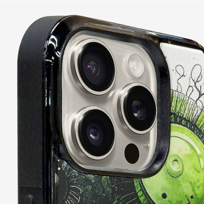iPhone 16 Pro Max Case — Sea Creature Burst Black Green Ink, Custom Made Phone Cover
