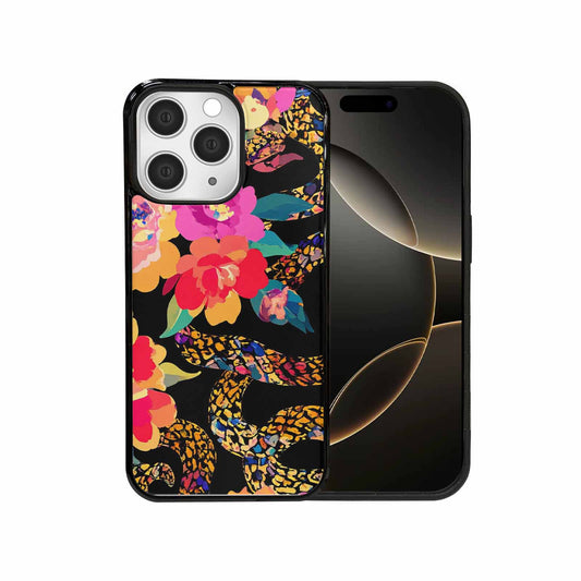 iPhone 15 Pro Max Case — Floral Snake Print, Personalized Phone Case