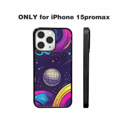iPhone 15 Pro Max Case — 1970s Disco Cartoon Art Pattern, Unique Phone Case Design