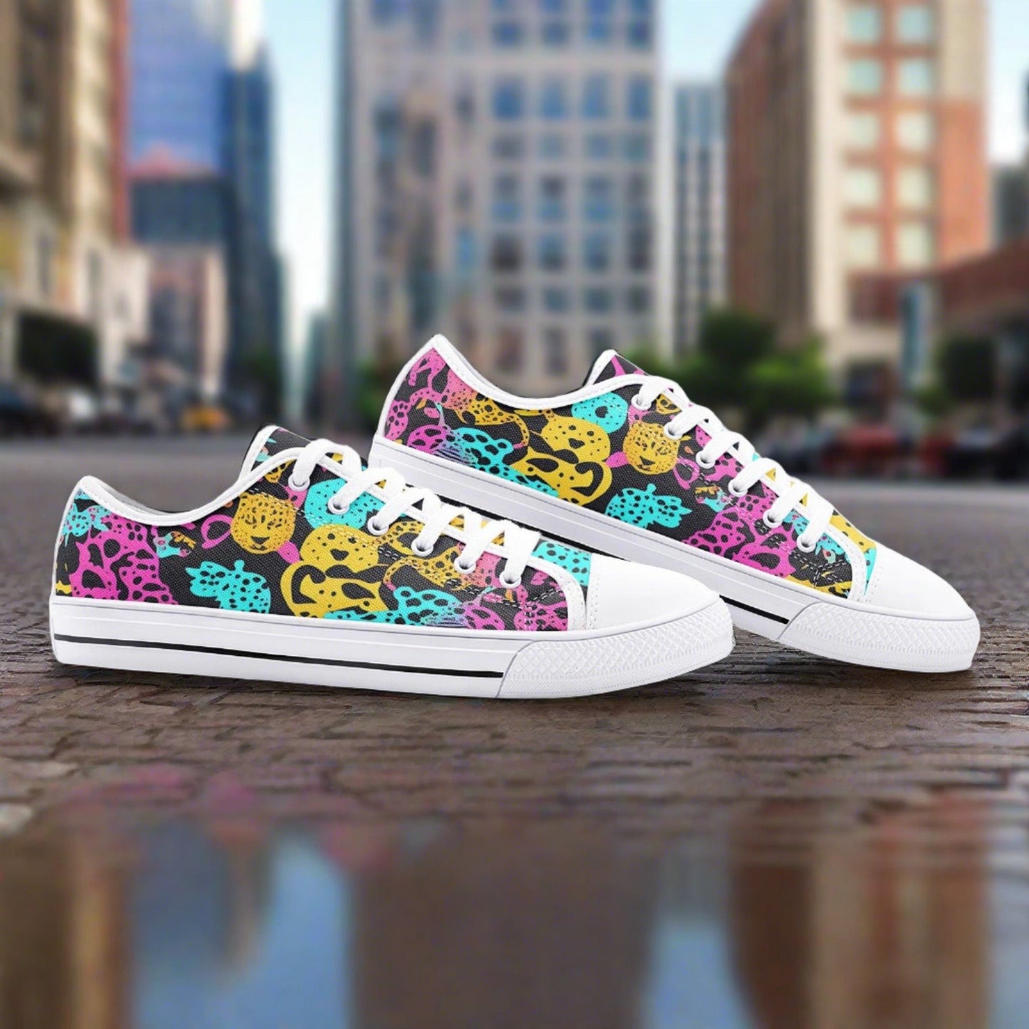 Butterfly Rainbow Purple Teal Custom Bold Art - Freaky Shoes | Custom Art Sneakers