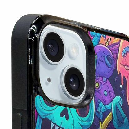 iPhone 15 Plus Case — Mixed Toxic Glow Creature Pattern Hundreds, Custom Art Phone Cover