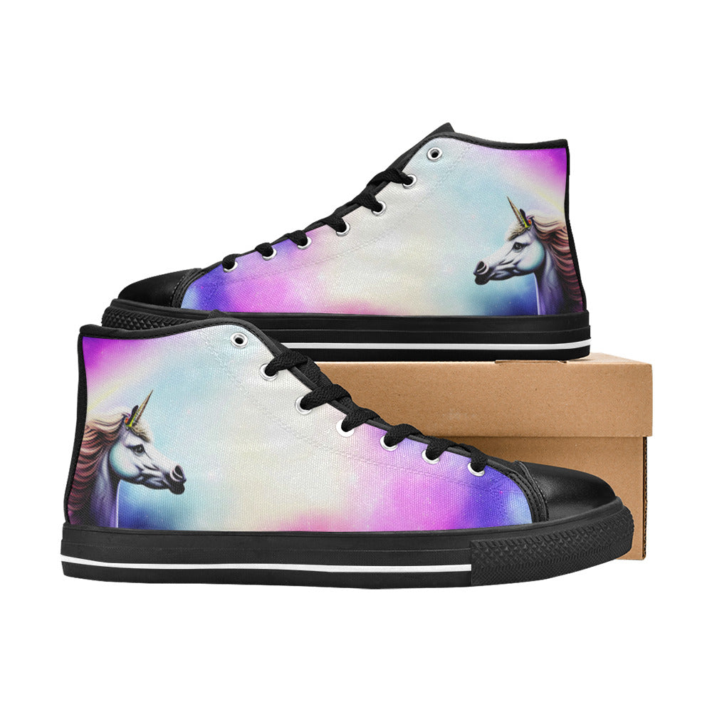 WOMEN'S Unicorn Galaxy Art High Top Canvas Vivid Shoes