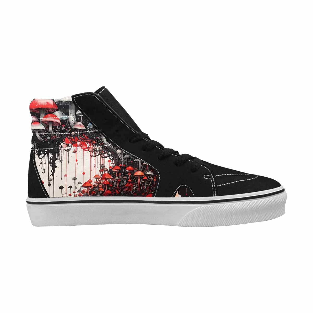 MEN'S Rainbow Drip Mushrooms High Top Canvas Vibrant Chaos Custom Sneakers