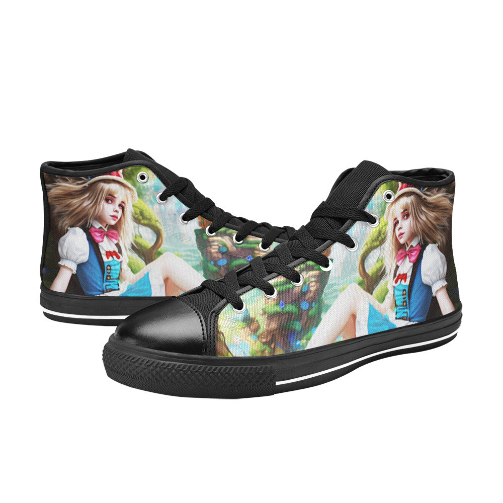 MEN'S Acid Creepy Wonderland Psychedelic High Top Canvas Surreal Custom Shoes