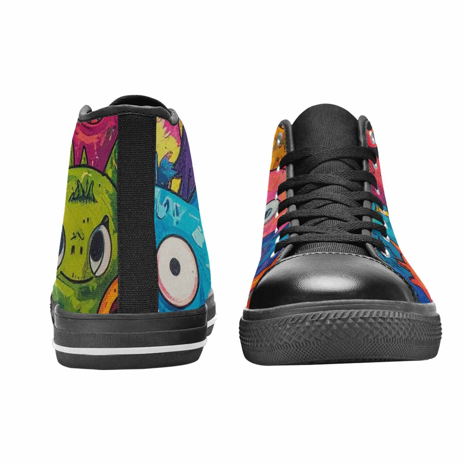 WOMEN'S Goofy Cartoon Monster High Top Canvas Dark Academia Custom Shoes