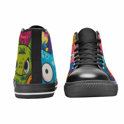 WOMEN'S Goofy Cartoon Monster High Top Canvas Dark Academia Custom Shoes