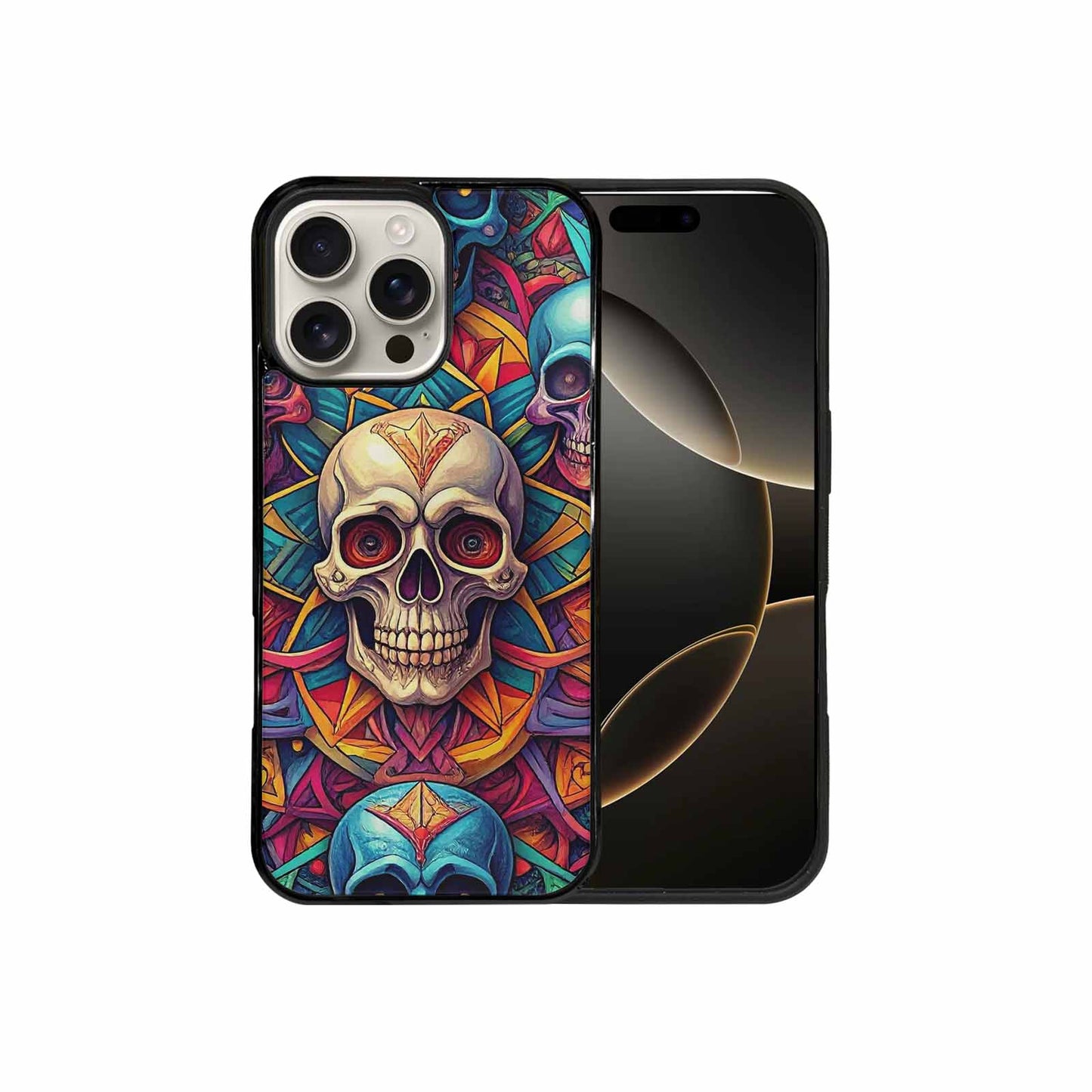 iPhone 16 Pro Max Case — Sacred Geometry Lots Of Skulls Seamless, Custom Printed Phone Case