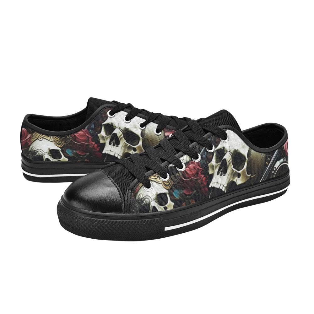 MEN'S Rose Skulls Dark 4 Canvas Aesthetic Sneakers