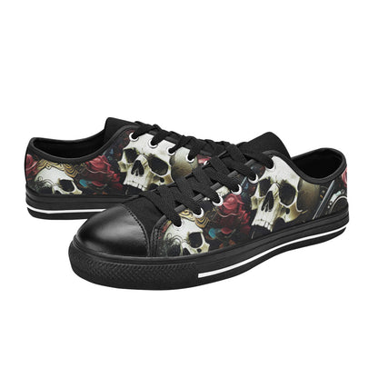 MEN'S Rose Skulls Dark 4 Canvas Aesthetic Sneakers