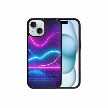 iPhone 15 Case — 1980s Neon Cartoon Art Pattern, Unique Phone Case Design