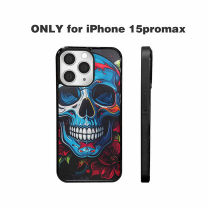 iPhone 15 Pro Max Case — Graffiti Skull Art Seamless Pattern Vibrant, Custom Printed Phone Case