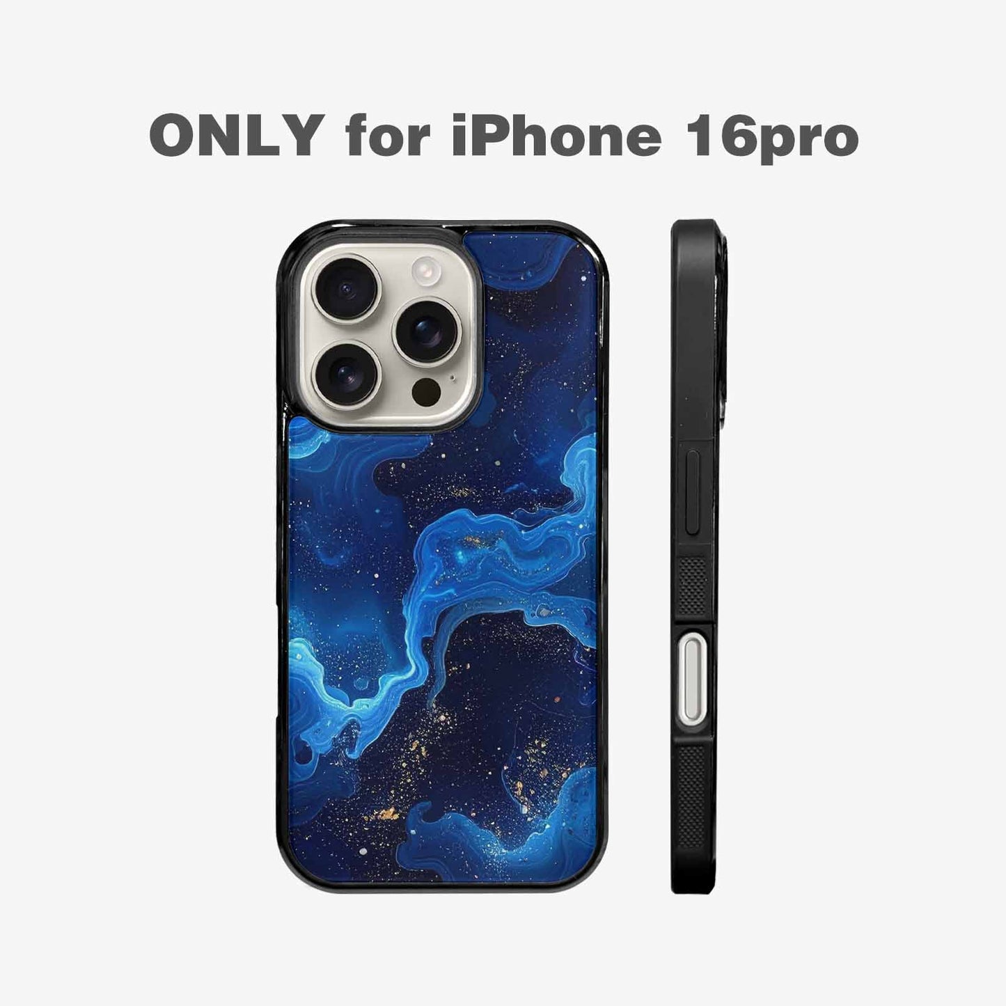 iPhone 16 Pro Case — Galaxy Art Blue Starfield Small Galaxy, Custom Designed Case Cover