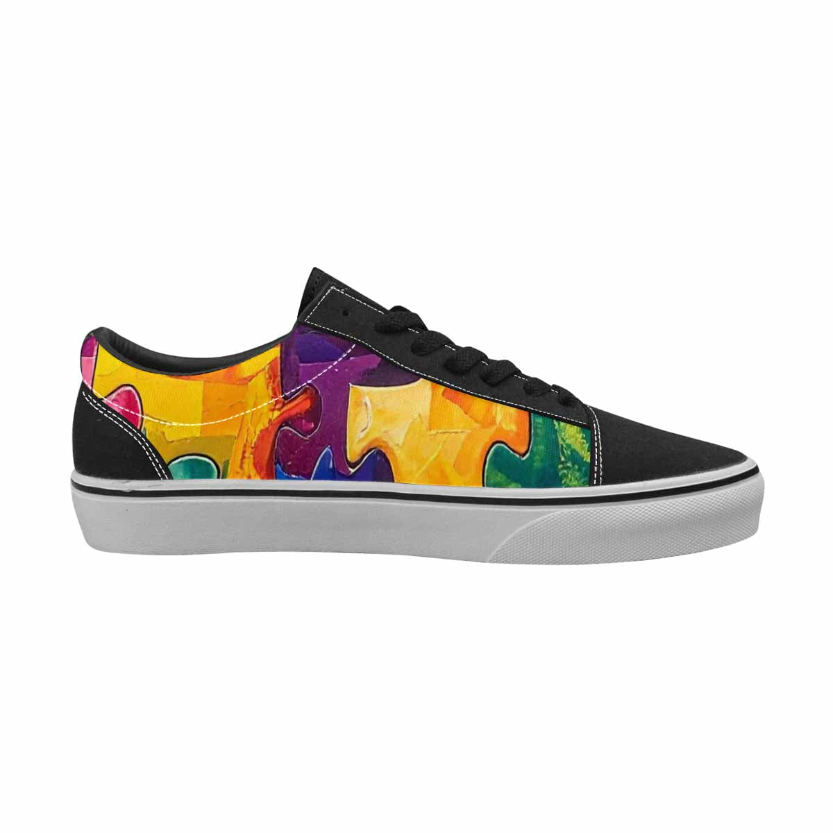 WOMEN'S Autism Puzzle Pieces Lace-Up Canvas Grunge Shoes