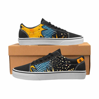 WOMEN'S Comic Book Halftone Canvas Lace-Up Neon Fantasy Custom Sneakers
