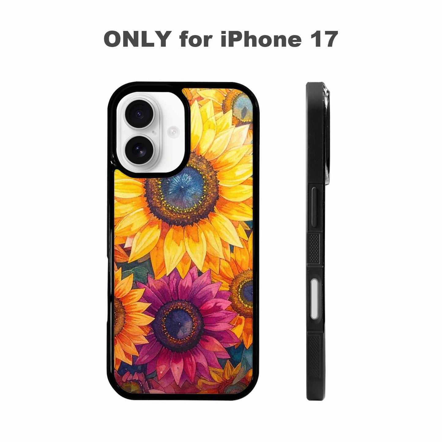 iPhone 17 Case — Full Color Vibrant Sunflower Floral, Custom Print Case Cover