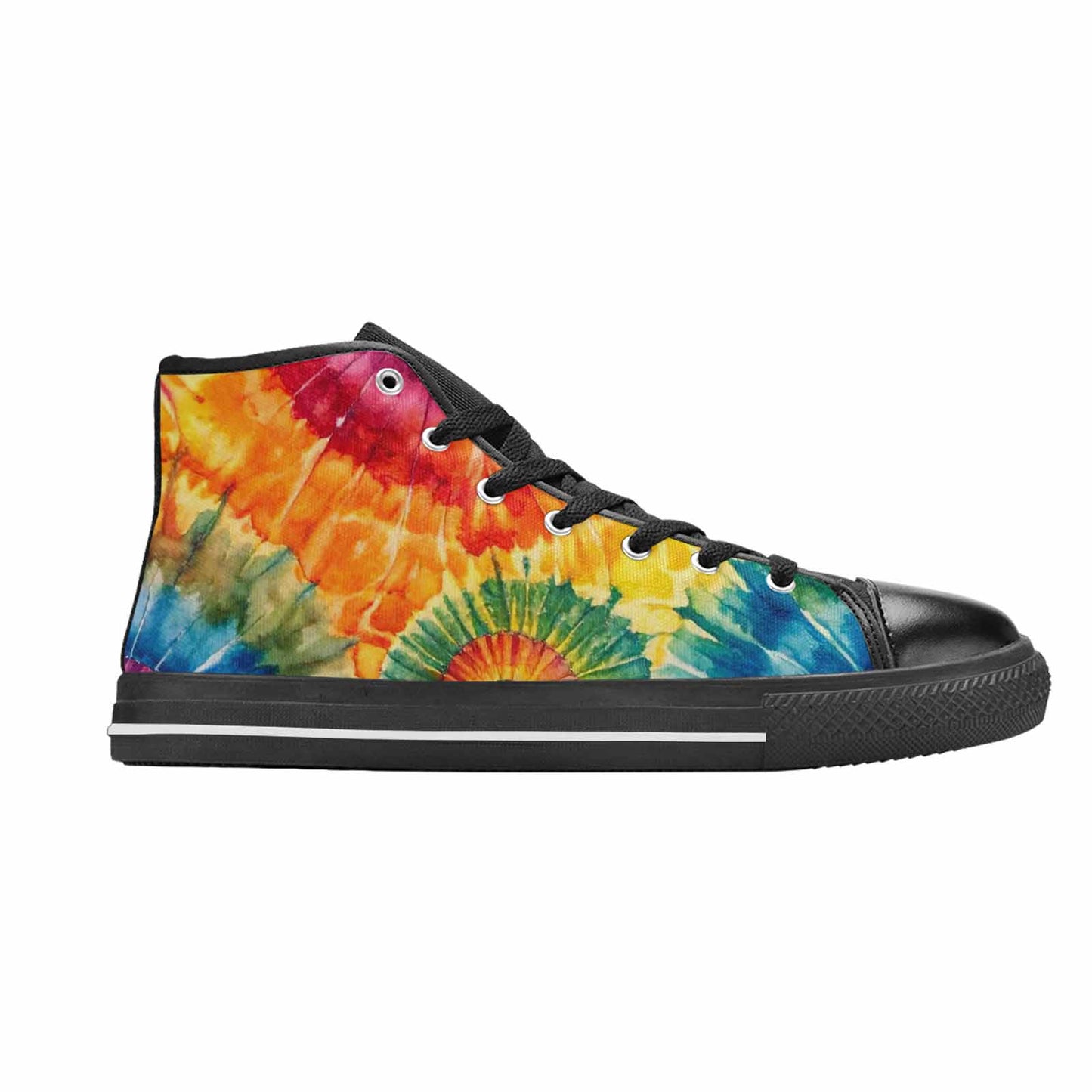 MEN'S Tie Dye Swirl High Top Canvas Wallpaper Art Custom Shoes