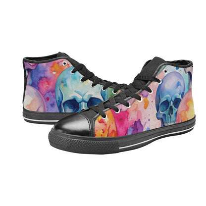 WOMEN'S Kulls - Watercolor High Top Canvas Cottagecore Custom Sneakers