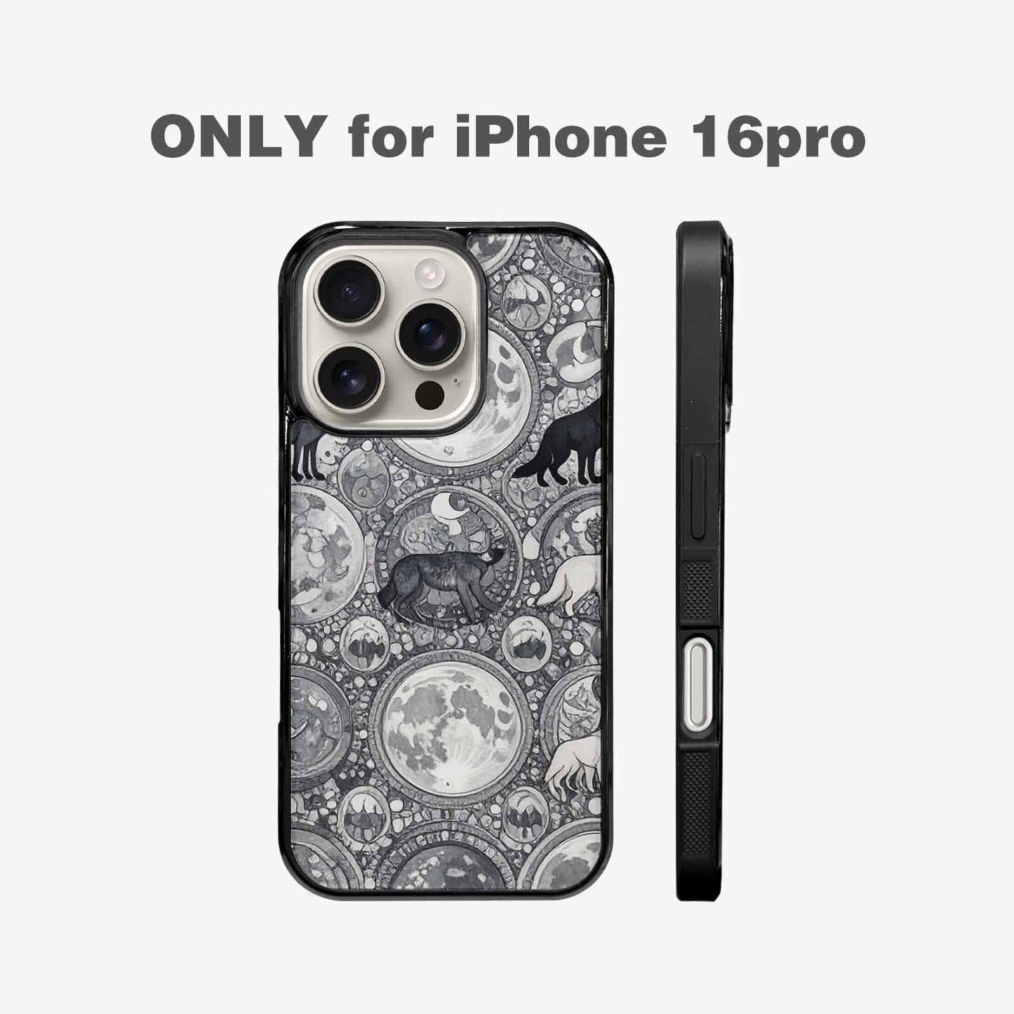 iPhone 16 Pro Case — Wolves Everywhere Collage Overlap Small Wolf, Custom Phone Case