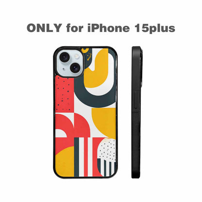 iPhone 15 Plus Case — 1990s Memphis Art Pattern, Custom Designed Case Cover