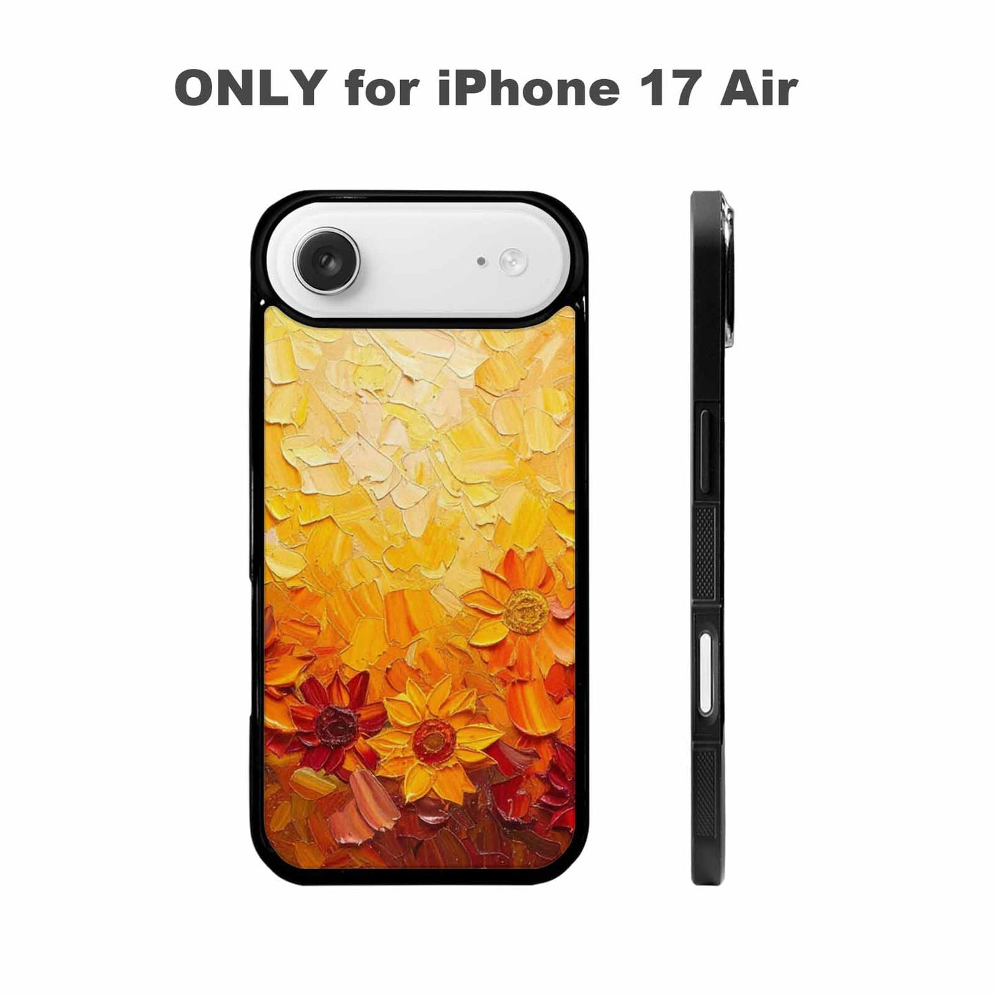iPhone 17 Air Case — Impressionist Sunflower Brushstroke Pattern Hundreds Floral, Original Design Phone Case