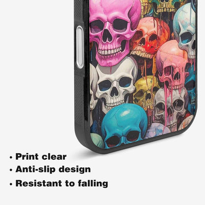 iPhone 16 Case — Skulls Marbleskulls Pattern, Custom Printed Phone Case