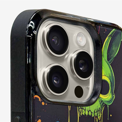 iPhone 16 Pro Max Case — Radioactive Ghost Bunny Skull Small Radioactive, Custom Printed Phone Case