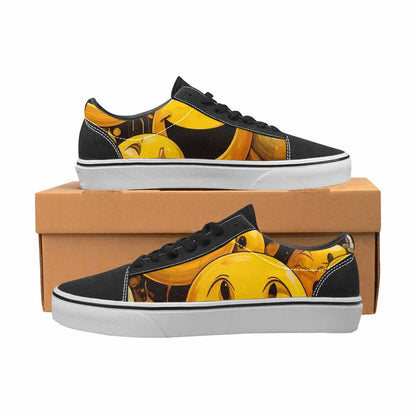 WOMEN'S Melting Moon Smiley — Lace-Up Canvas Dreamcore Custom Shoes