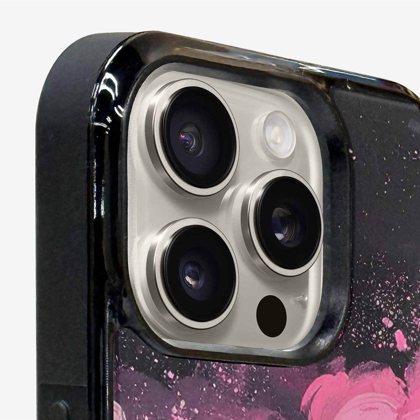 iPhone 16 Pro Case — Van Gogh Swirl Black Pink Ink, Unique Phone Case Design