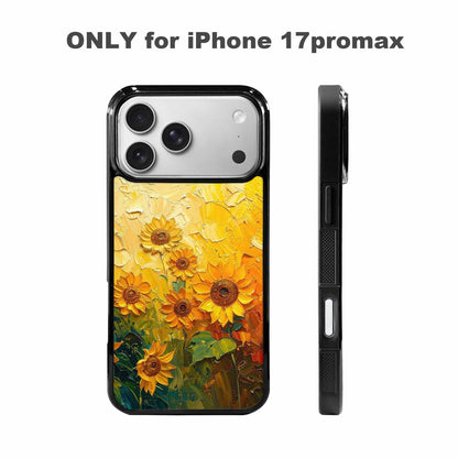 iPhone 17 Pro Max Case — Impressionist Sunflower Brushstroke Pattern Floral, Custom Art Phone Cover
