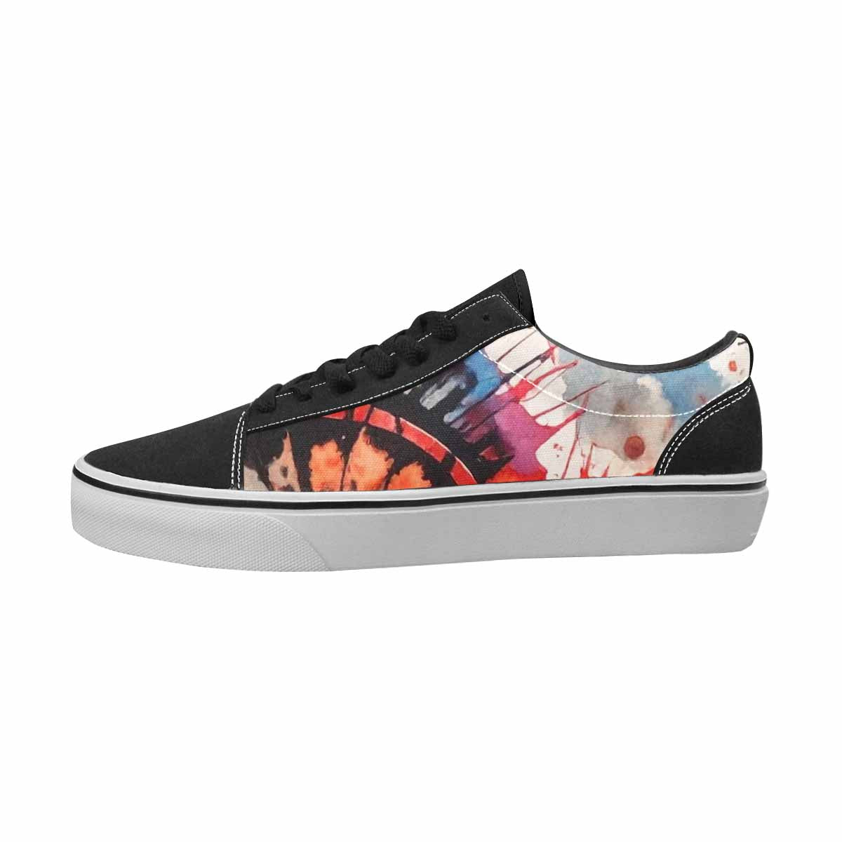 MEN'S Tie Dye Black & Red Ink Canvas Graphic Print Kaleidoscope Customized Sneakers