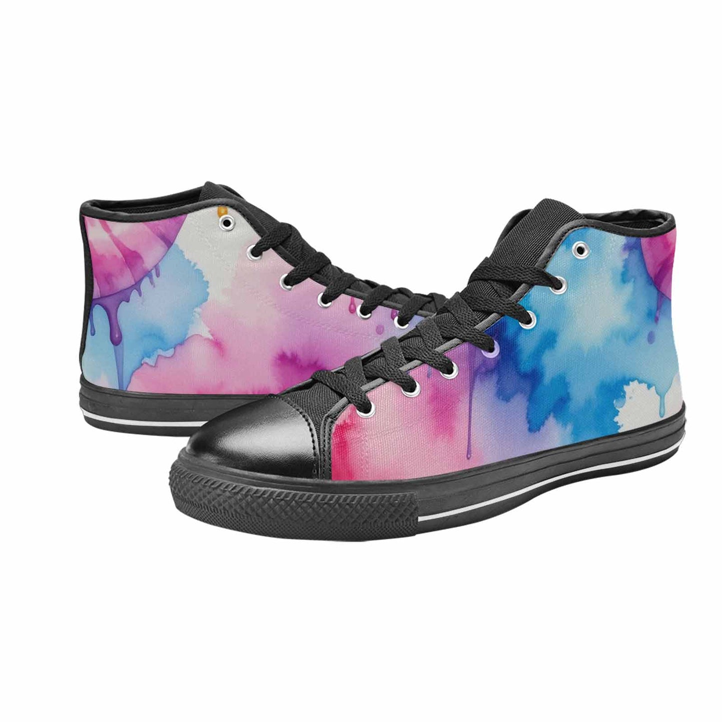 MEN'S Dripping Tie Dye Spiral High Top Canvas Wallpaper Art Sneakers