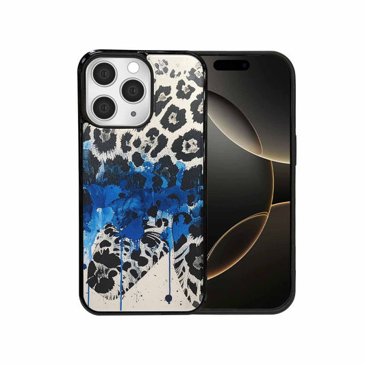 iPhone 15 Pro Max Case — Animal Print Black Blue Ink Animal, Customized Protective Case