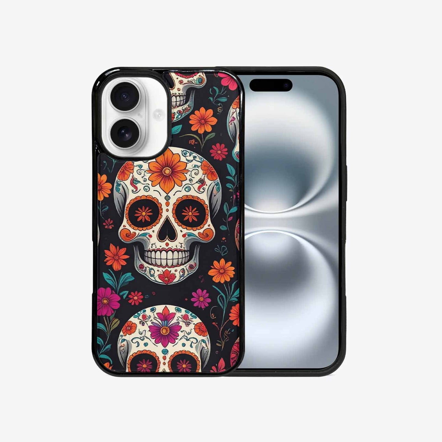 iPhone 16 Case — Dia De Los Muertos Sugar Skull, Unique Phone Case Design