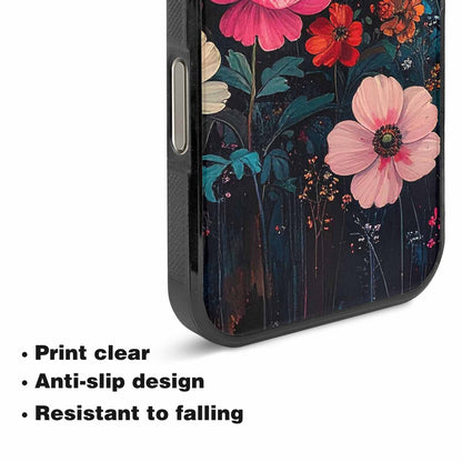 iPhone 16 Pro Max Case — Shadowy Glitch Floral Pattern Hundreds Of, Customized Protective Case