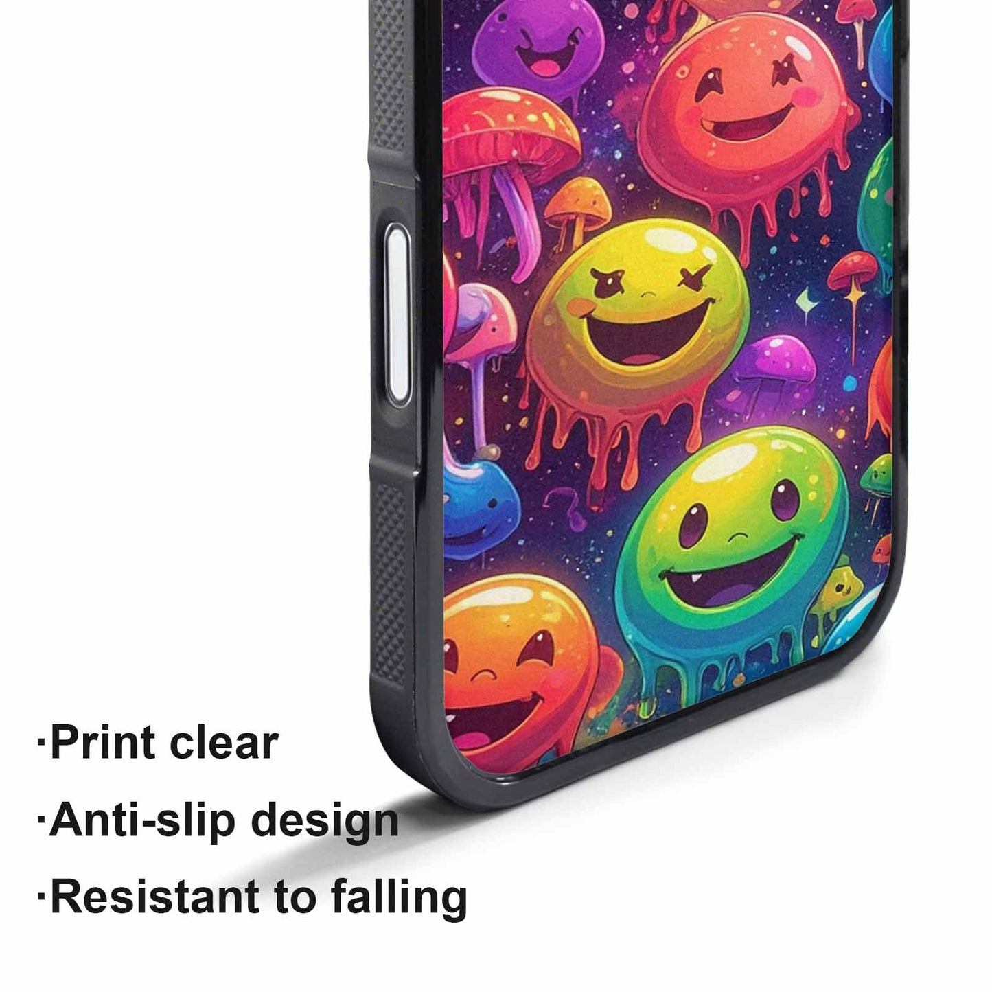 iPhone 17 Pro Max Case — Melting Rainbow Smiley Faces Original Art, Custom Phone Case