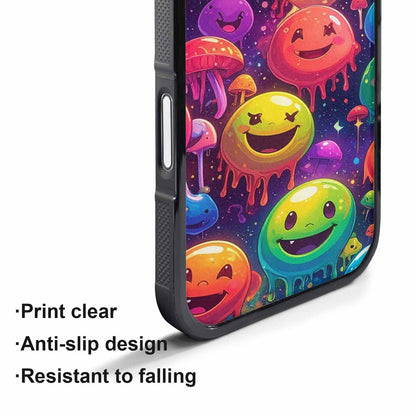 iPhone 17 Pro Max Case — Melting Rainbow Smiley Faces Original Art, Custom Phone Case