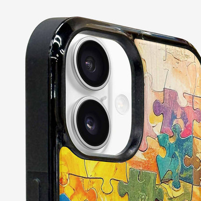 iPhone 16 Case — Autism Puzzle Pieces Puzzle Piece Pattern, Unique Phone Case Design