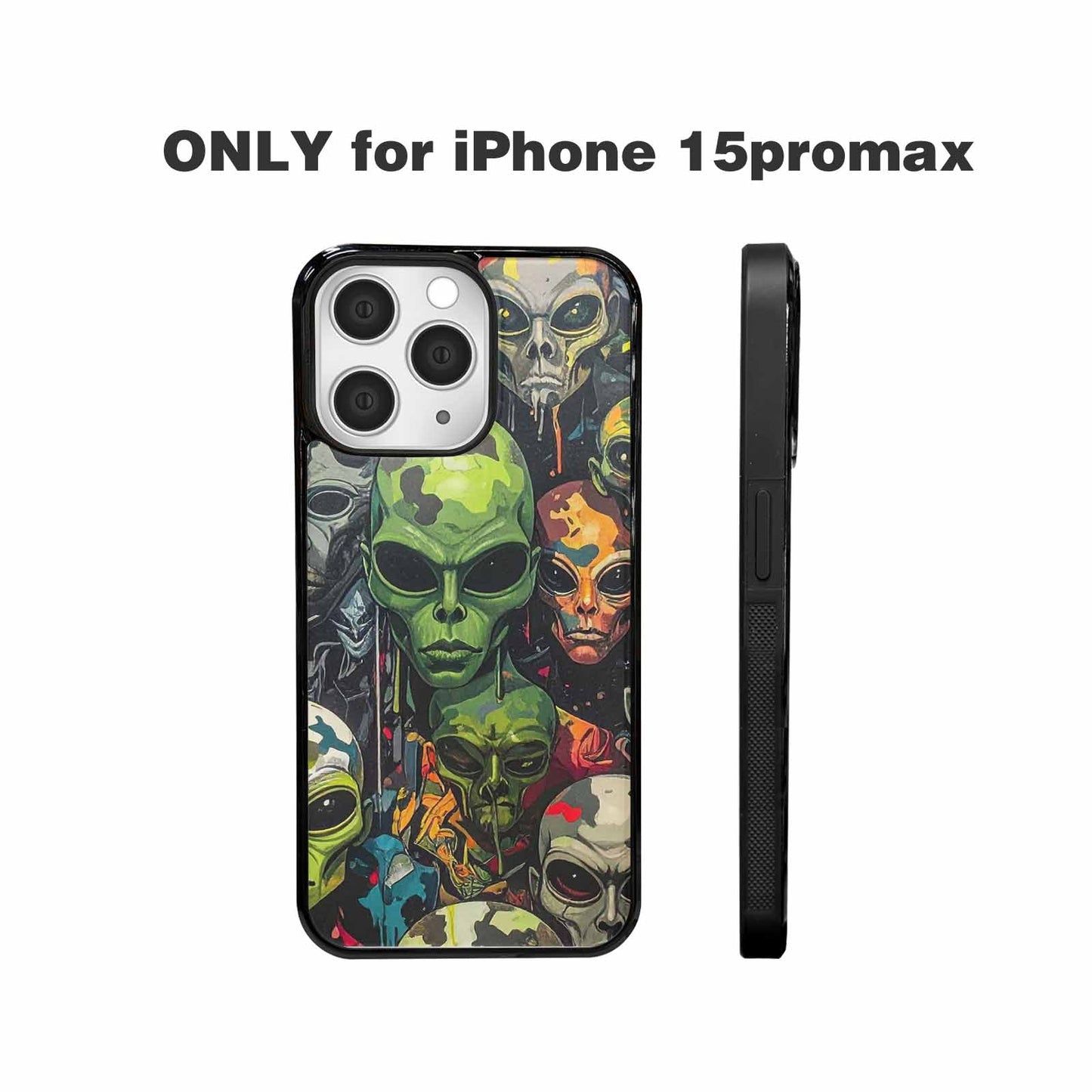 iPhone 15 Pro Max Case — Aliens Camo Aliens Pattern Hundreds Of, Custom Designed Case Cover