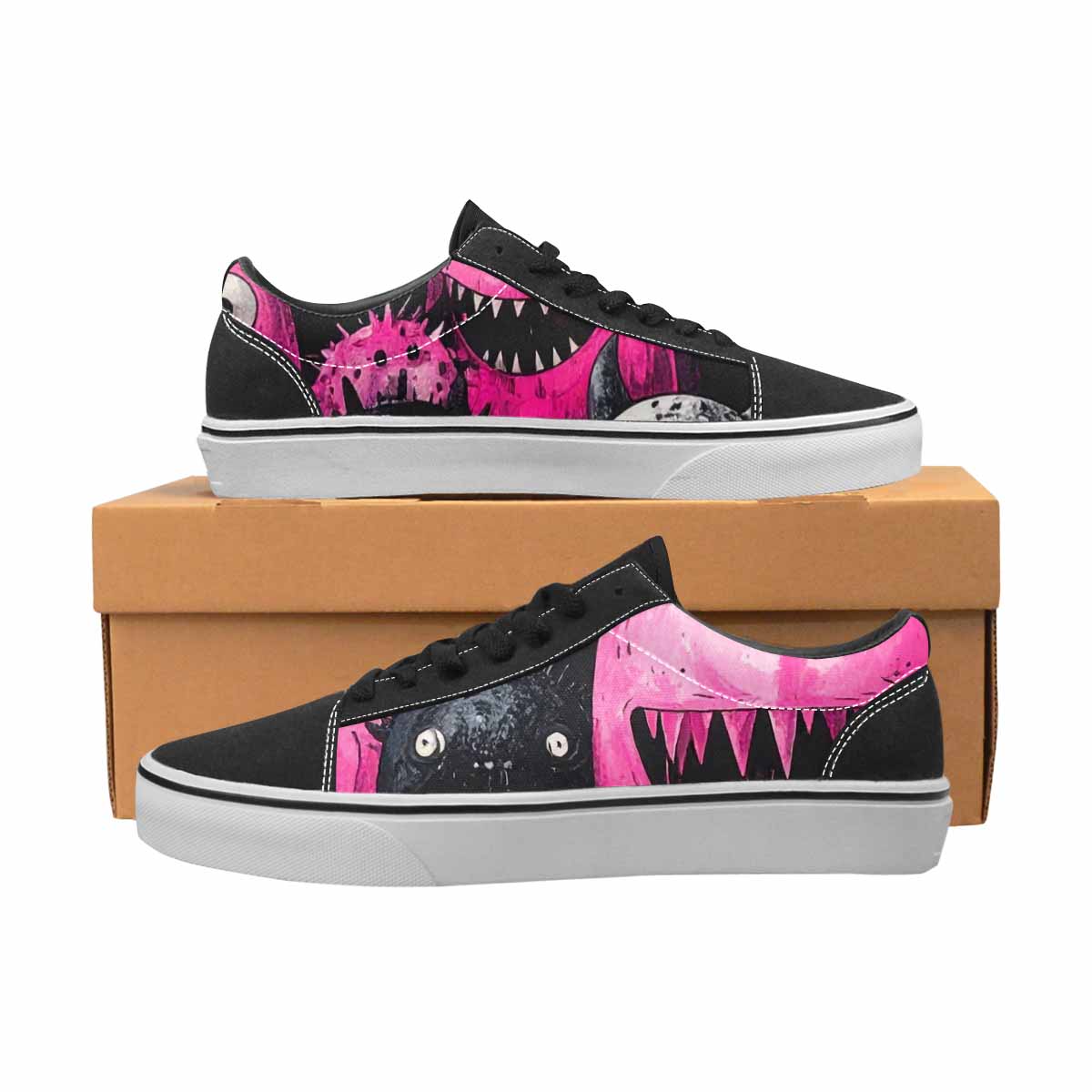 WOMEN'S Monsters (general) Lace-Up Canvas Kaleidoscope Sneakers