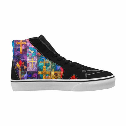 MEN'S Faith Cross High Top Canvas Grunge Custom Shoes