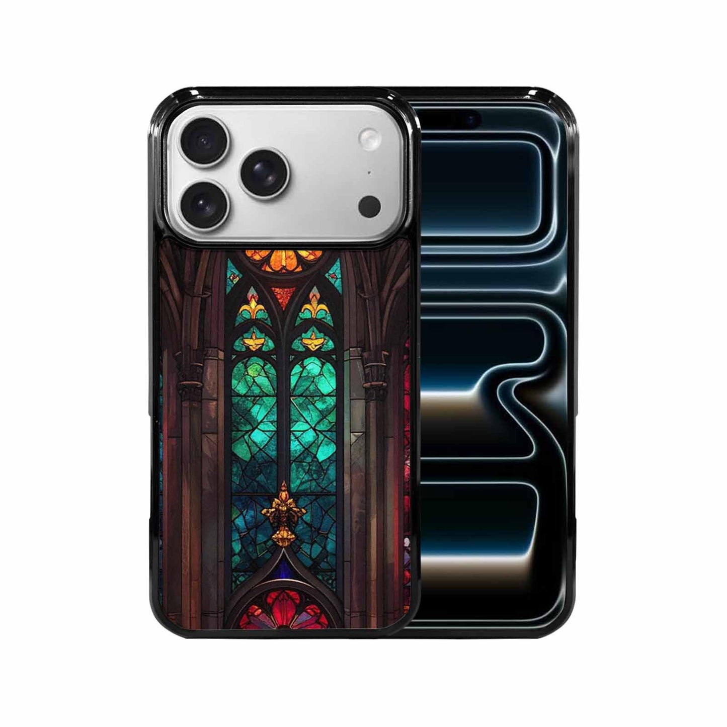 iPhone 17 Pro Max Case — Stained Glass Cathedral Original Art, Custom Art Phone Cover