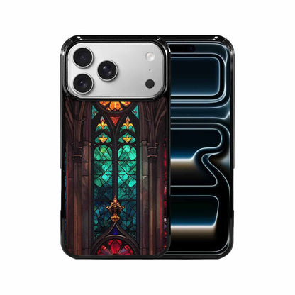 iPhone 17 Pro Max Case — Stained Glass Cathedral Original Art, Custom Art Phone Cover