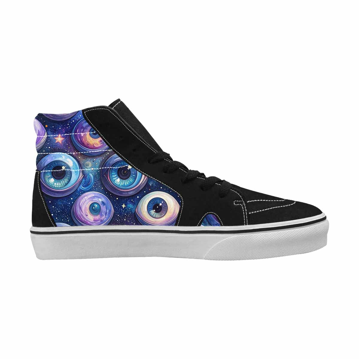 WOMEN'S Cartoon Eyeballs Galaxy High Top Canvas Vivid Custom Shoes