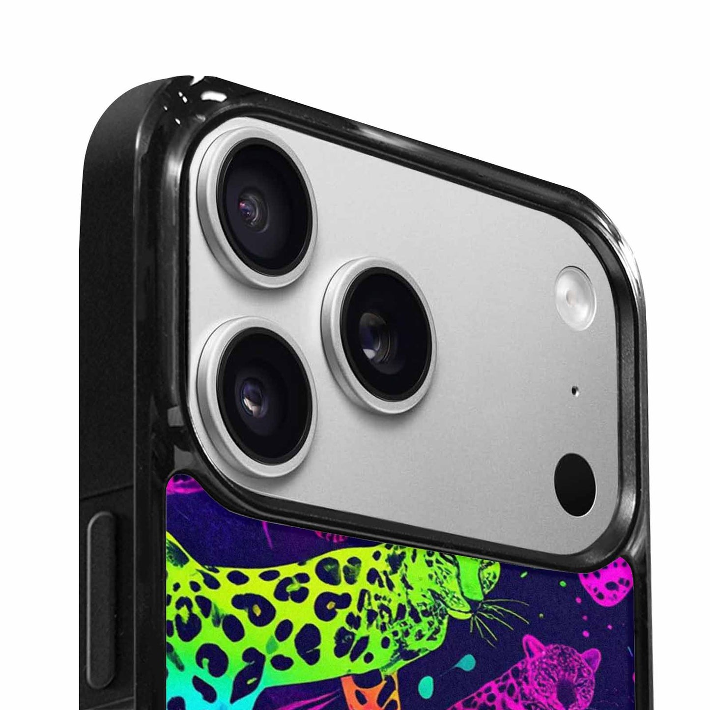 iPhone 17 Pro Max Case — Leopard Print Neon Seamless Animal Print, Custom Printed Phone Case