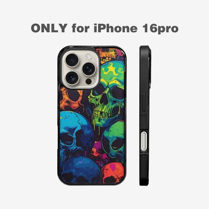 iPhone 16 Pro Case — 1000s Of Skulls Digital Camo Drip, Customized Protective Case
