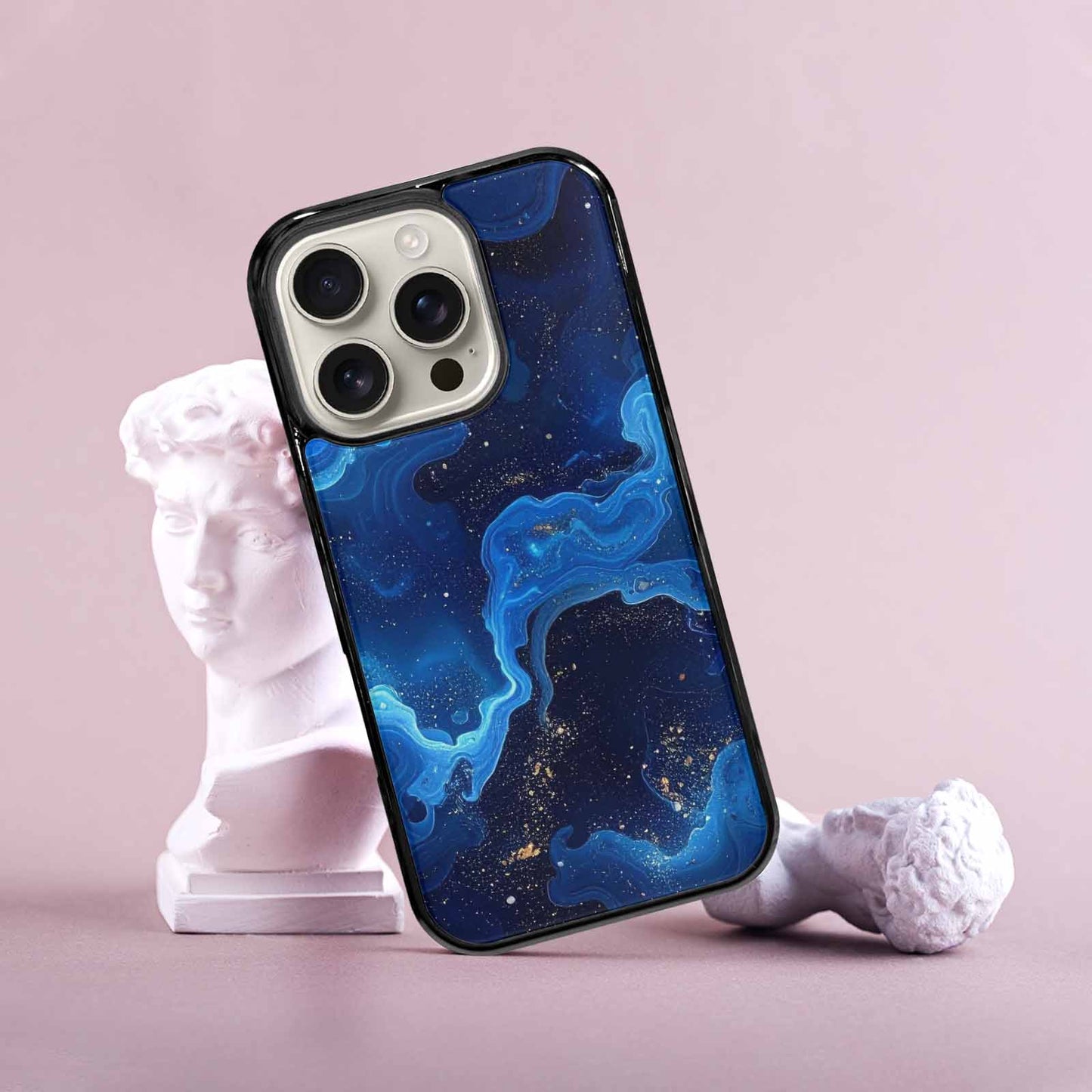 iPhone 16 Pro Case — Galaxy Art Blue Starfield Small Galaxy, Custom Designed Case Cover